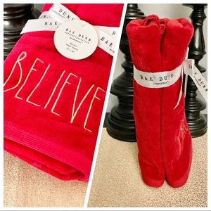 🆕Rae Dunn Set of 2 BELIEVE Hand Towels